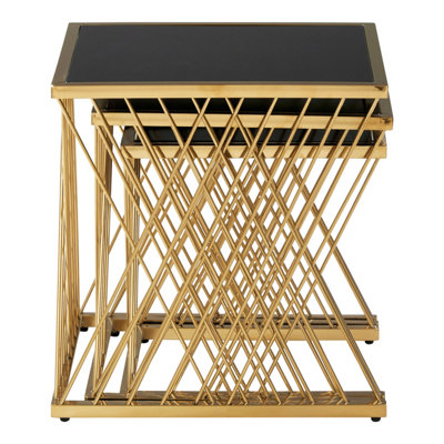 Interiors by Premier Verstile Set Of 3 Nesting Tables, Contemporary Design Side Tables, Elegant And Functional Square Tables