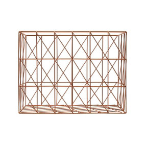 Interiors by Premier Vertex Copper Finish Cross Design Wire Basket