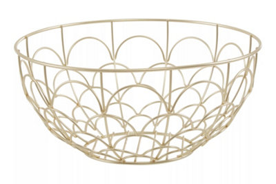 Interiors by Premier Vertex Deco Fruit Basket Matte Gold