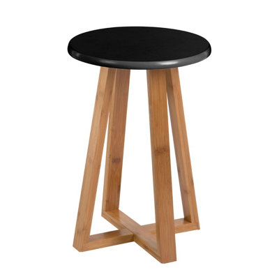 Interiors by Premier Viborg Black Bamboo Round Stool