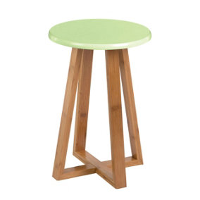 Interiors by Premier Viborg Green Bamboo Round Stool