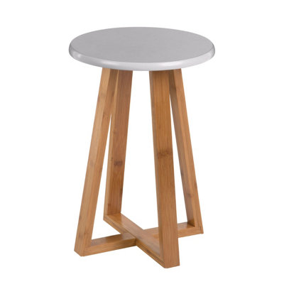 Interiors by Premier Viborg Grey Bamboo Round Stool