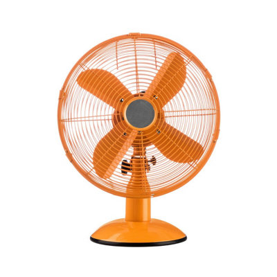 Interiors by Premier Vibrant Orange Oscillating Desk Fan, 3-Speed ...