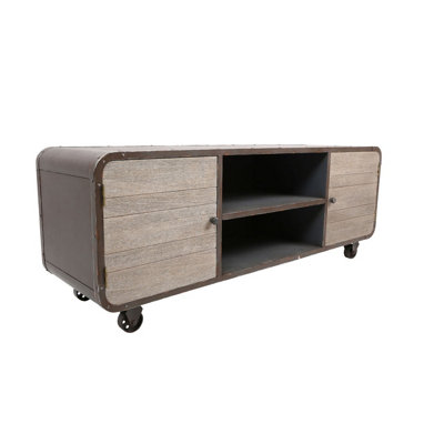 Interiors by Premier Village Three Doors Two Shelves Media Cabinet, Delivered Fully Assmbled