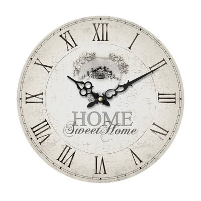 Interiors by Premier Vintage Wall Clock, HOME SWEET HOME Wall Clock for ...