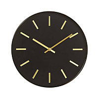 Interiors by Premier Vitus Black and Gold Wall Clock