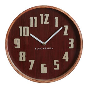 Interiors by Premier Vitus Red Grain Small Wall Clock