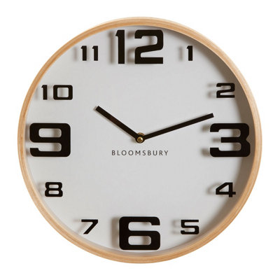 Interiors by Premier Vitus White Wood Large Numbers Wall Clock | DIY at B&Q