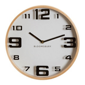 Interiors by Premier Vitus White Wood Large Numbers Wall Clock