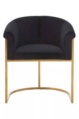 Interiors by Premier Vogue Black Velvet And Matte Gold Dining Chair