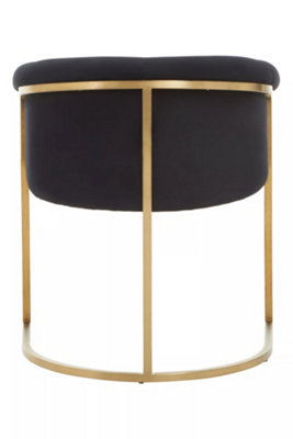 Interiors by Premier Vogue Black Velvet And Matte Gold Dining Chair