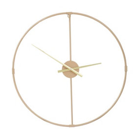 Interiors by Premier Wall Clock With Gold Finish Metal Open Frame