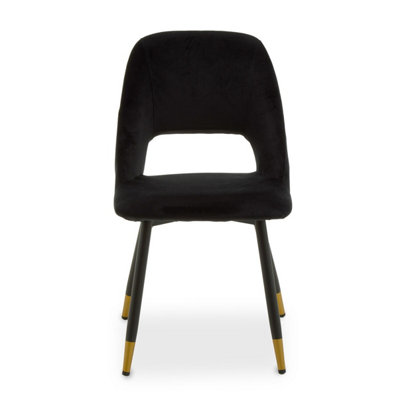 Interiors by Premier Warren Black Velvet Dining Chair