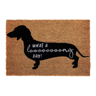 Interiors by Premier What a Long Day Sausage Dog Doormat DIY at B&Q