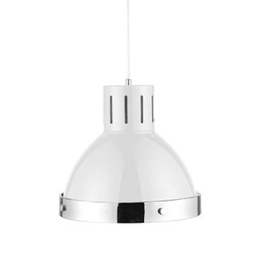 Interiors by Premier White and Chrome Pendant Light