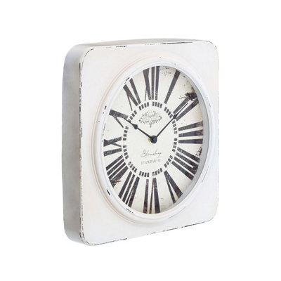 Interiors by Premier White Antique Finish Wall Clock