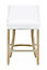 Interiors by Premier White Bar Stool with Back, Velvet Seat Breakfast Bar Chair, Kitchen Stool with Footrest, Chair for Bar, Home