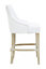 Interiors by Premier White Bar Stool with High Back, Velvet Seat Breakfast Bar Chair, Kitchen Stool with Footrest, Chair for Bar