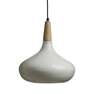 Interiors by Premier White Curved Pendant Light, Reliable Pendant Ceiling Light, Easy Installation Down Light for Home