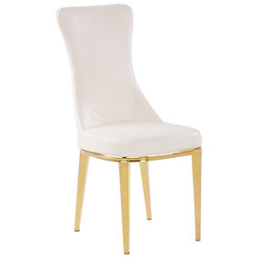 Interiors by Premier White Dining Chair, Comfortable Leather Desk Chair, Backrest Dining chair, Faux White Leather