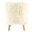 Interiors by Premier White Faux Fur Chair, Backrest Indoor Accent Chair, Easy to Clean Small Lounge Chair