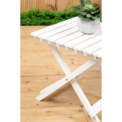 Interiors by Premier White Folding Table Small Folding Table, Easy to Clean Wooden Folding Table, Space-saver Fold-out Table