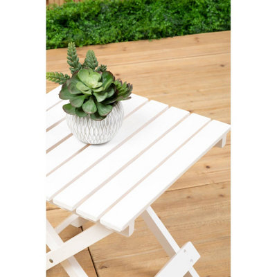 Interiors by Premier White Folding Table Small Folding Table, Easy to Clean Wooden Folding Table, Space-saver Fold-out Table