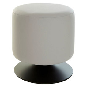 Interiors by Premier White Leather Effect Cylinder Stool