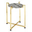 Interiors by Premier White Marble Side Table With Warm Gold Base