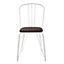 Interiors by Premier White Metal and Elm Wood Arm Chair, Accent Dining Arm Chair, Wooden Living Room Chair for Home, Lounge