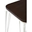 Interiors by Premier White Metal and Elm Wood Stool, Large Square Stool, Accent Wooden Bar Stool for Home Bar