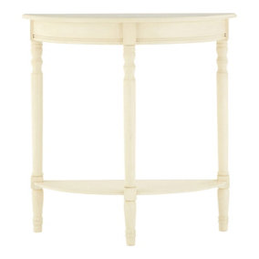 Interiors by Premier White Rounded Console Table for Hallway, Pine Wood Wood Table for Home and Office Décor