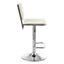 Interiors by Premier White Seat And Chrome Base Bar Stool, Adjustable Height Kitchen Bar Stool, Footrest Swivel Barstool