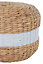 Interiors by Premier White Stripe Seagrass Pouffe, Comfortable footrest seagrass pouffe,Easy to move woven stool, Versatile stool