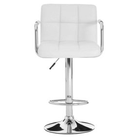 Interiors by Premier White Velvet Bar Chair, Comfortable Seating Breakfast Bar Chair, Footrest Living Bar Chair Kitchen