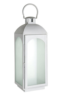 Interiors by Premier White Wash Large Mild Steel Lantern