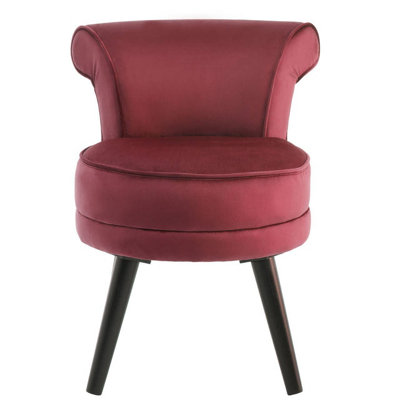 Interiors by Premier Wine Velvet Chair, Enchanting Sleep Swivel Chair, Easy to Assemble Accent Chair, Comfy Office Chair