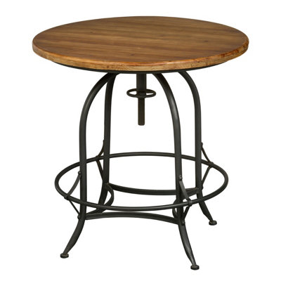 Interiors by Premier Wood and Metal Round Top Side Table, Industrial Style Side Table, Wooden Side Table For Living Room