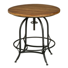 Interiors by Premier Wood and Metal Round Top Side Table, Industrial Style Side Table, Wooden Side Table For Living Room