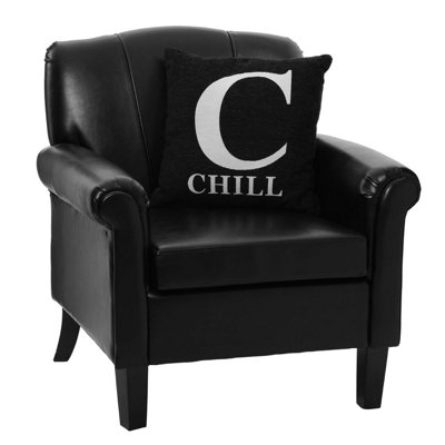 Interiors by Premier Words 'Chill' Black Cushion