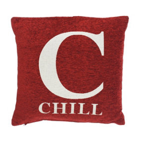 Interiors by Premier Words 'Chill' Red Cushion