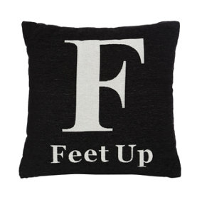 Interiors by Premier Words 'Feet Up' Black Cushion
