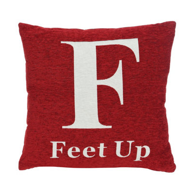 Interiors by Premier Words 'Feet Up' Red Cushion