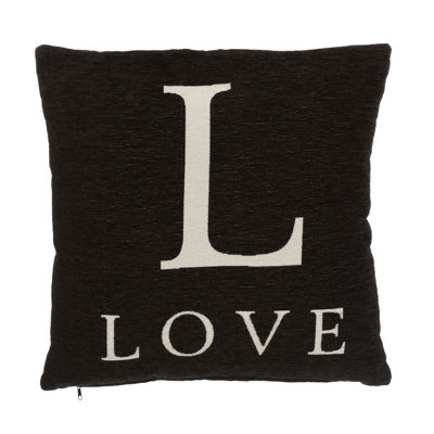 Interiors by Premier Words 'Love' Black Cushion