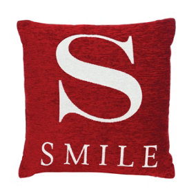Interiors by Premier Words 'Smile' Red Cushion
