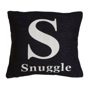 Interiors by Premier Words 'Snuggle' Black Cushion