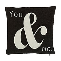 Interiors by Premier Words 'You & Me' Black Cushion