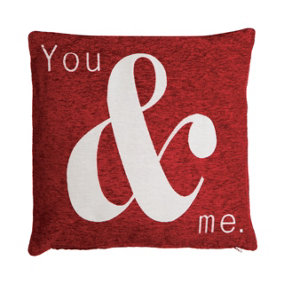 Interiors by Premier Words 'You & Me' Red Cushion
