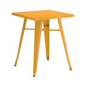 Interiors by Premier Yellow Powder Coated Metal Cubic Table