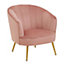 Interiors by Premier Yolanda Pink Velvet Chair